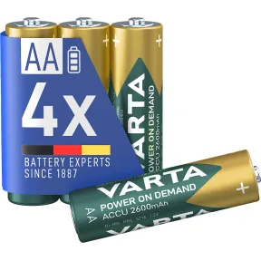4 Pilas AA recargables VARTA Accu Power 2600 mAh Ni-MH