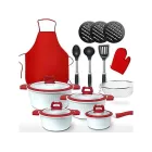 Batería Premium GRIDINLUX Elitechef 22 piezas, Aluminio blanco.