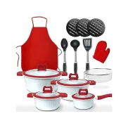 Batería Premium GRIDINLUX Elitechef 22 piezas, Aluminio blanco.