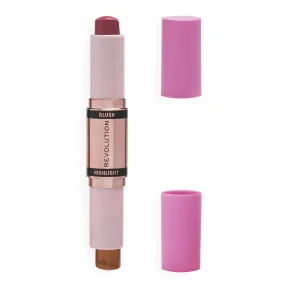 Colorete e Iluminador Flushing Pink, Makeup Revolution, 4.3g
