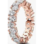 Anillo de eternidad chapado en oro rosa con circonitas - Pandora