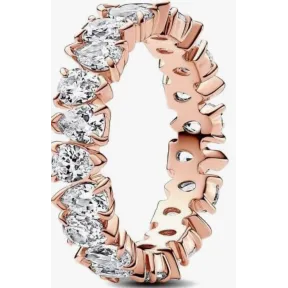 Anillo de eternidad chapado en oro rosa con circonitas - Pandora