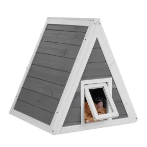 Casita de Madera para Mascotas en Exterior, 54x52x64 cm