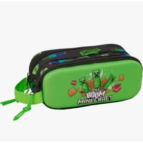 Estuche Minecraft doble cremallera de Safta