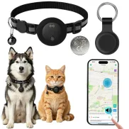 Collar GPS resistente al agua para mascotas, preciso y con batería de repuesto.