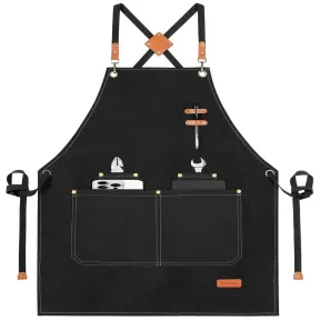 Delantal de barbacoa para hombres, 4 bolsillos y regalo ideal.
