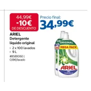 Detergente Líquido Original Ariel para 200 Lavados