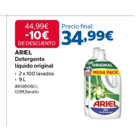 Detergente Líquido Original Ariel para 200 Lavados