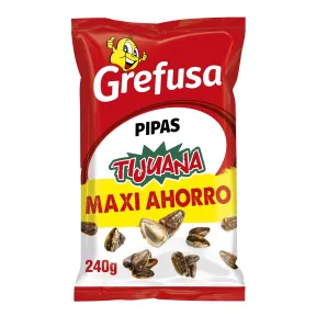Pipas Tijuana MAXI de girasol - Pack de 240g Grefusa