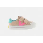 Zapatillas de lona Victoria para niños, doble cierre, rosa