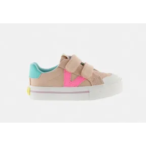 Zapatillas de lona Victoria para niños, doble cierre, rosa