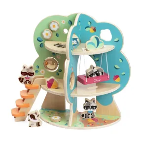 Set de Juego de Madera Chicco Árbol de Mapaches (Como Nuevo)