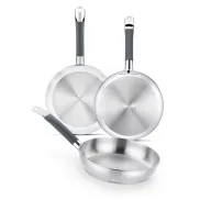 Set de 3 Sartenes de Acero Inoxidable Libres de PFAS