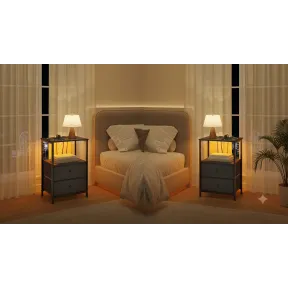 Pack de 2 mesitas de noche con enchufes y puertos USB