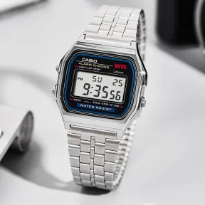 Casio A159WA-N1DF: Reloj cuadrado vintage con correa de acero