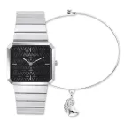Pulsera de Plata + Reloj de Acero Inoxidable