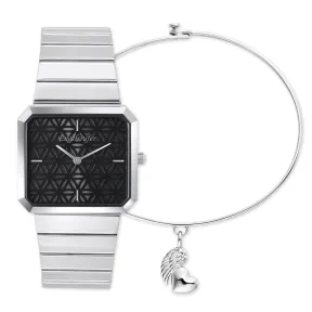 Pulsera de Plata + Reloj de Acero Inoxidable