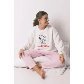 Pijama largo polar Snoopy para mujer - Tallas M, L, XL