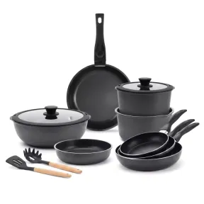 Juego de 13 Piezas de Cocina y 3 Sartenes Apta Inducción
