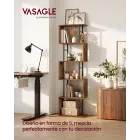 Estantería de Madera y Acero en Forma de S de 6 Niveles