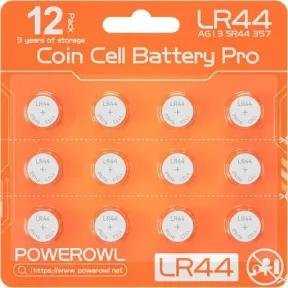 Pilas LR44 de botón 1.5V - Paquete de 12 unidades