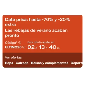 Descuento del 20% en selección de artículos