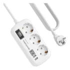 Regletas con Interruptor, 3 Tomas y USB, Protección Sobretensión
