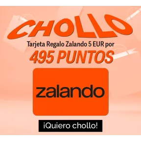 Zalando Tarjeta Regalo 5€ por 495 puntos Travel Club