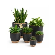Macetas de Plástico Autorriego para Interior, Set de 6 Piezas