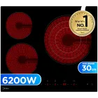 Placa Vitrocerámica MIDEA 3 Fuegos 6200 W con Temporizador