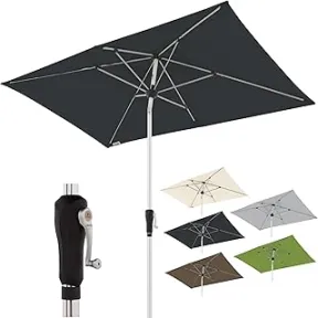 Sombrilla Abatible de Jardín Antracita 220x140 cm con UV 80