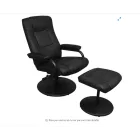 Sillón de TV Negro con Reposapiés de Cuero Sintético