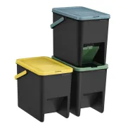 Cubo de Basura Apilable SONGMICS, Juego de 3 Papeleras, 20 L