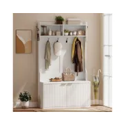 Homcom perchero zapatero blanco 100x38x172 cm MDF