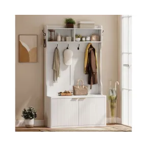 Homcom perchero zapatero blanco 100x38x172 cm MDF
