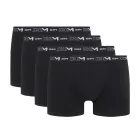Pack de 4 bóxers de algodón negro con logotipo DIM