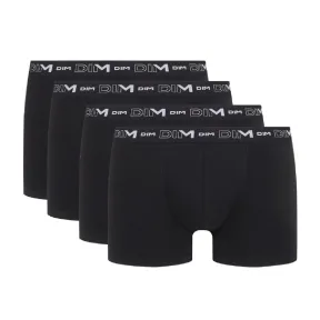 Pack de 4 bóxers de algodón negro con logotipo DIM