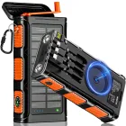 Cargador Solar Inalámbrico 26800mAh con Manivela y Cables
