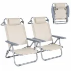 Sillas Plegables Reclinables Portátiles con Reposacabezas