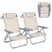 Sillas Plegables Reclinables Portátiles con Reposacabezas