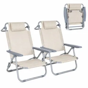 Sillas Plegables Reclinables Portátiles con Reposacabezas