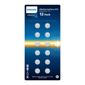 Paquete de 12 Baterías A76 Philips para Relojes y Electrónica