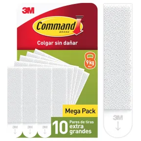 Tiras Adhesivas XL para Colgar Cuadros - 10 Pares