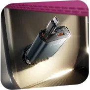 Cargador Rápido 3 en 1 USB C Retráctil 57W para Coche