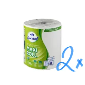 Papel de cocina Maxi Roll Carrefour Essential (2 unidades)