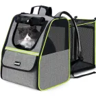 Mochila Extensible para Perros y Gatos Pequeños Gris 34x30x42cm