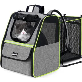Mochila Extensible para Perros y Gatos Pequeños Gris 34x30x42cm