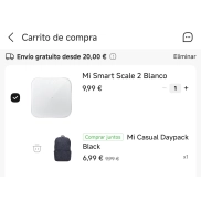 Báscula Mi Smart Scale 2 y Mochila Xiaomi