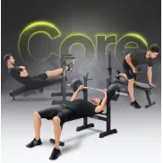 Plegable Zipro Core: Banco de musculación con rack de pesas.