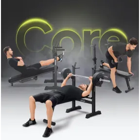 Plegable Zipro Core: Banco de musculación con rack de pesas.